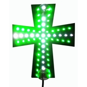 Крест светодиодный 24в, белозеленый 225х185мм